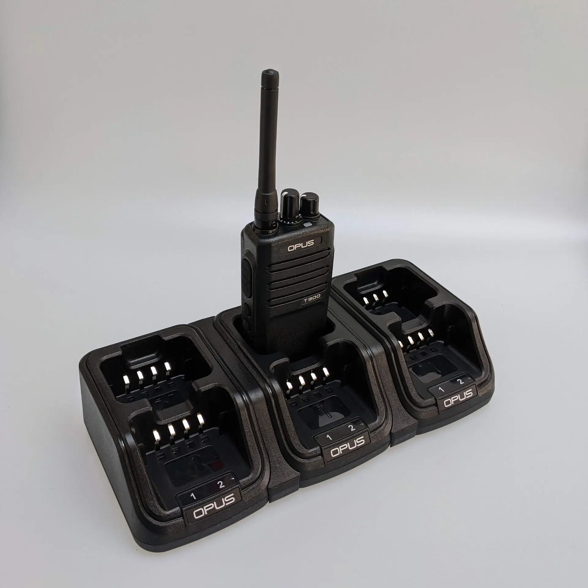 A typical walkie-talkie multi-charger Opus Walkie Talkie Multi Charger
