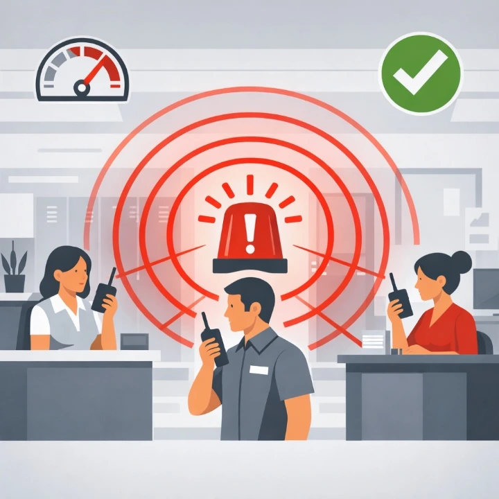 Radio users talking in an Emergency